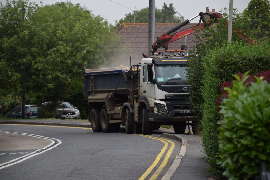 Tipper Grab Hire being filled