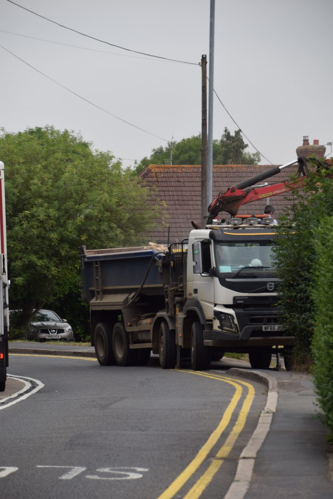 Tipper Grab Hire being filled